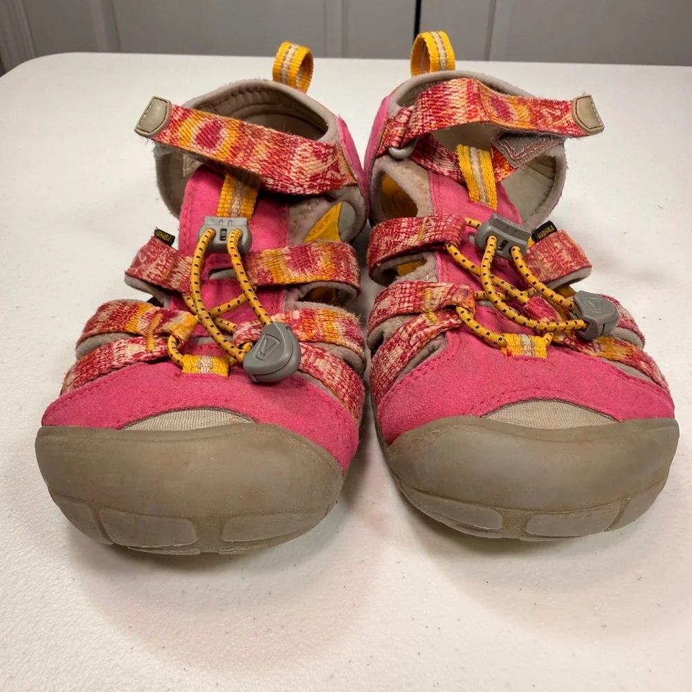 Keen CNX Sport Sandals Pink Orange Tie Dye Waterproof Outdoor Girls Size 13/1